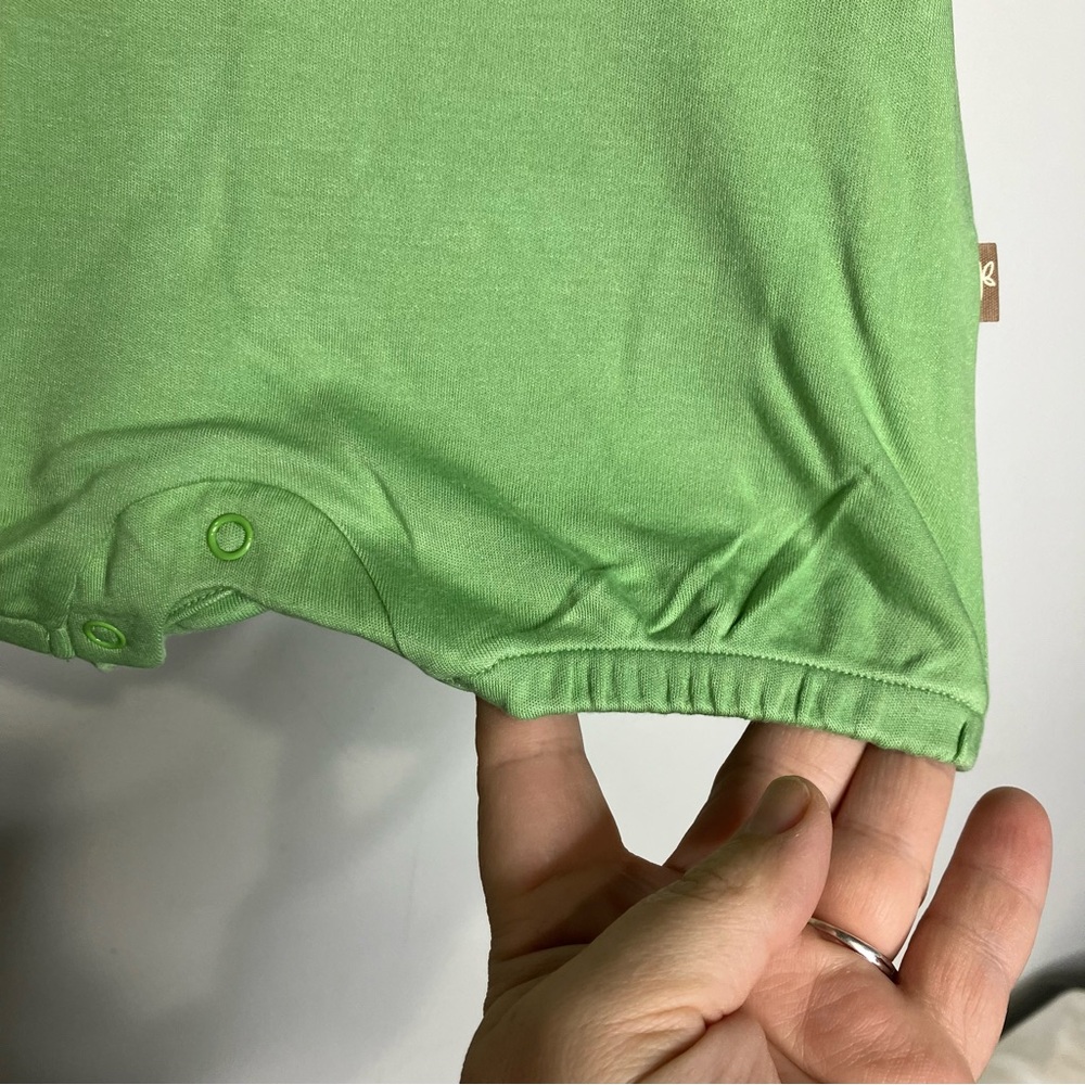 Goumi quick change romper artichoke green kid size 6-12 mo bamboo organic cotton - Picture 3 of 6